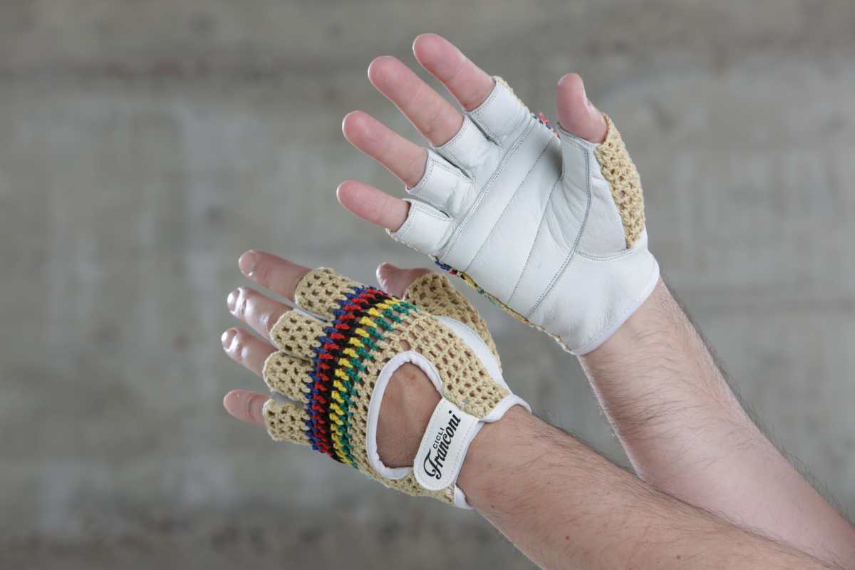 Handschuhe Cicli-Franconi „Basic“ Worldchampion Innenhand Leder weiss
